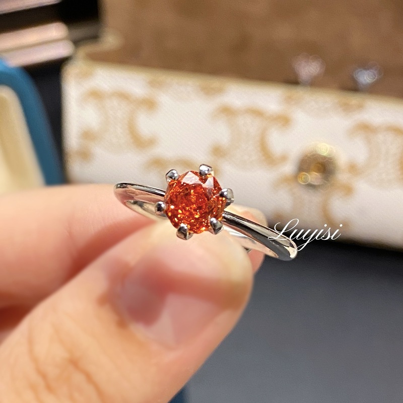 八角千禧玫瑰切经典六爪简单款戒指女轻奢小众时尚百搭订婚钻指环|undefined