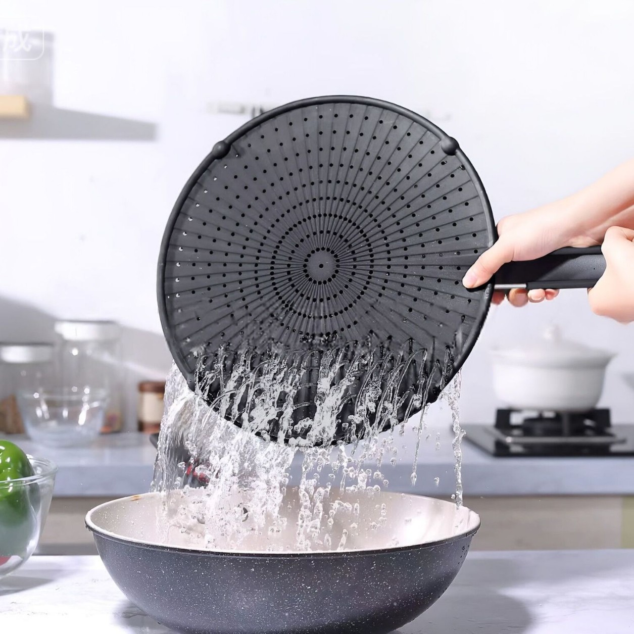 Para Amazon en stock aceite de silicona pantalla silicona olla cubierta grande 12,5 pulgadas