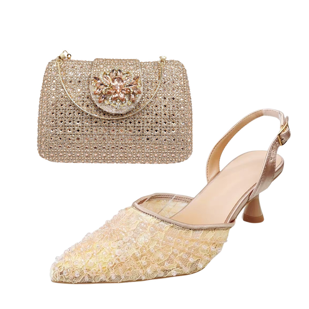 Zapatos estilo italiano para la cena de encaje sandalias de tacón fino para mujeres de verano con punta de diamante zapatos