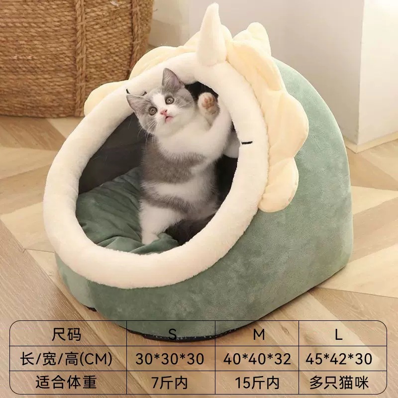 Gato Nido invierno cálido Internet Celebrity Four Seasons Universal Perrera invierno semi-cerrado mascota gato grande cama para dormir Casa Del Gato