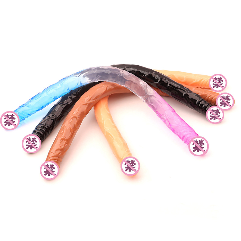 Double-Headed TPE Dildo 55cm Transparent Crystal Dual-Ended Design — detail image 3