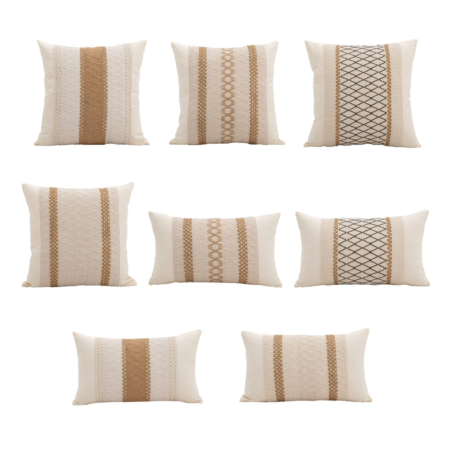Cotton pillow, pillowcase for side table, sofa, boho style, cotton and linen, Amazon