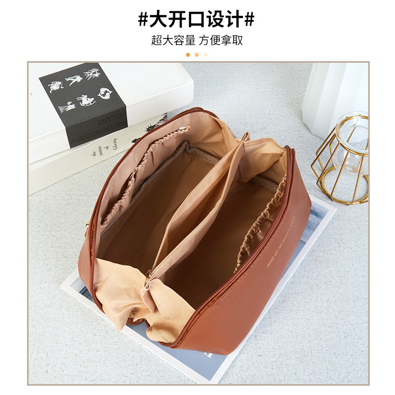 新型PU化粧バッグ高級感大容量枕バッグ旅行収納バッグ携帯収納袋卸売り|undefined
