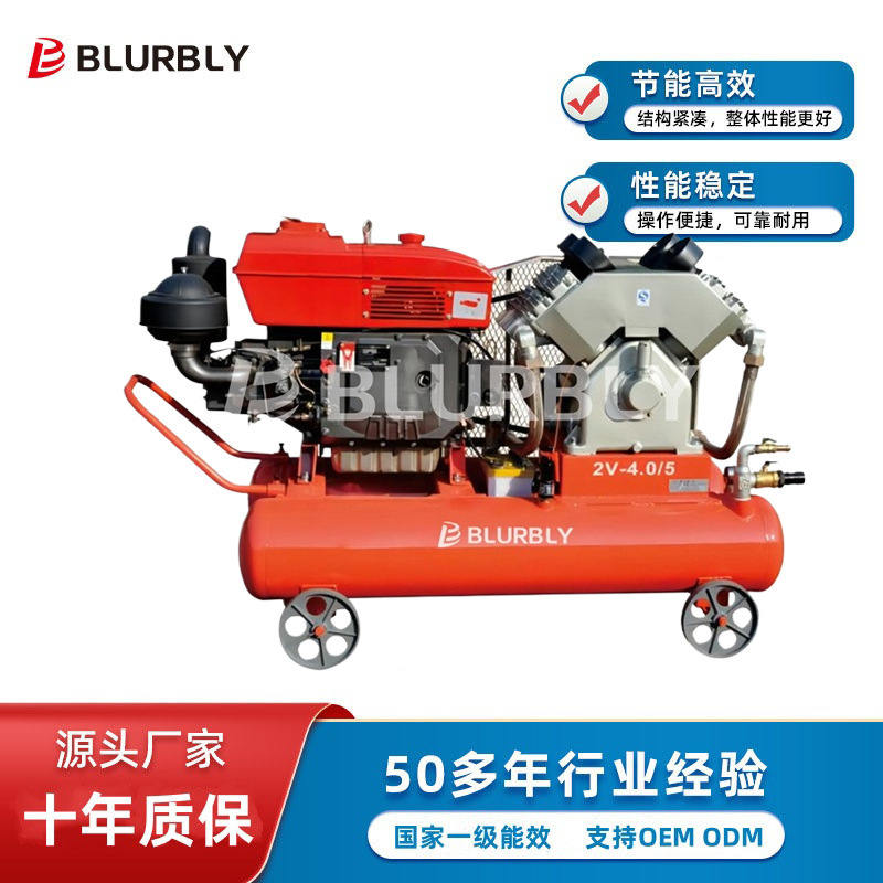 2V4.0/5 5Bar 230 Liters 22Kw Mining Tire Compact Diesel Piston Machine