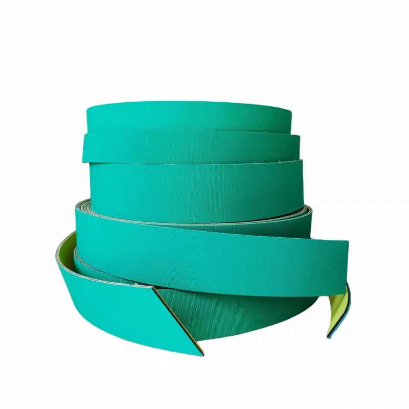 Rubber high-speed wear-resistant flat belt for textile industry, yellow-green nylon synchronous belt resistant to acid and oil
