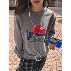 广州黄峥美式街头字母印花卫衣女秋季宽松廓形休闲显瘦上衣530820