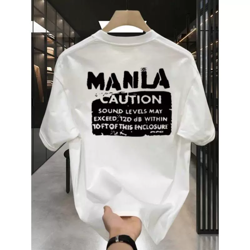 Модная стильная мужская футболка из чистого хлопка с коротким рукавом, летняя новинка 2025 года, свободный крой, брендовый трендовый топ с половиной рукава.