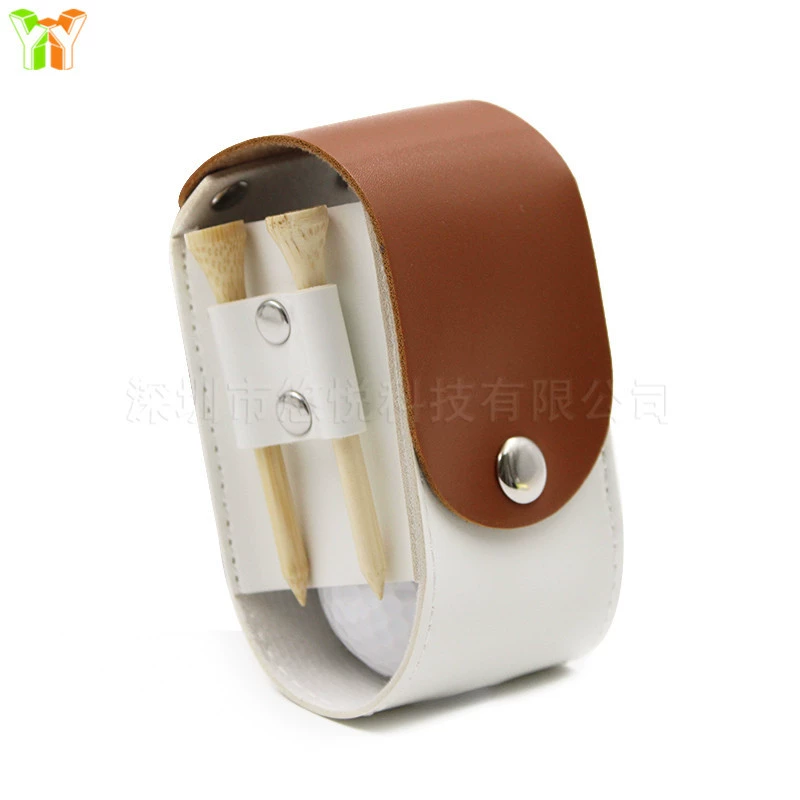  Outdoor golf storage leather sleeve waist -hanging two bag portable golf ball bag hanging waist bag