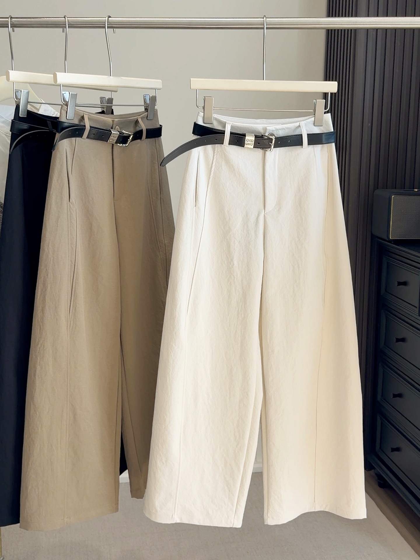 Quần culottes nữ ống rộng cạp cao dáng suông — màu đen chi tiết 12