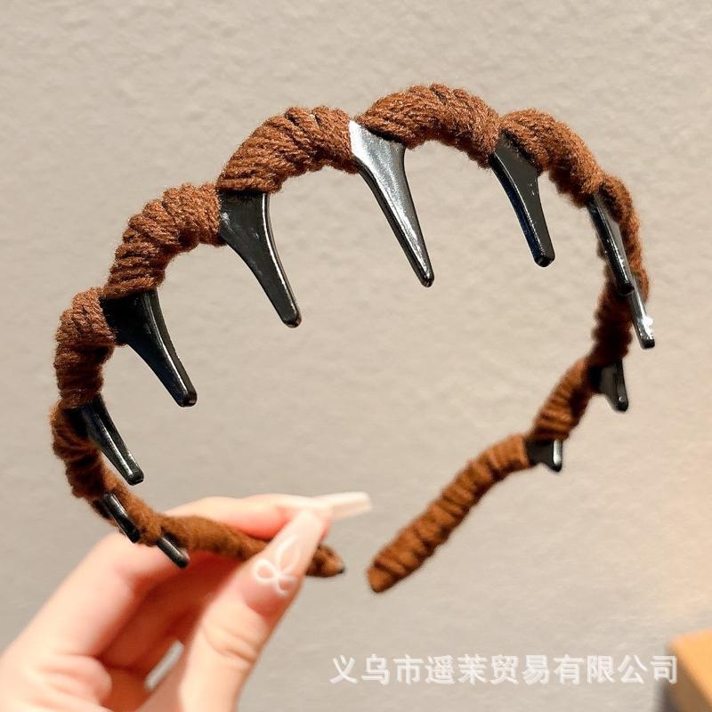 韩系蓬松高颅顶发箍女2025新款波浪带齿洗脸防滑头箍发卡发饰头饰|undefined