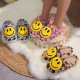 Cross-border e-commerce smiling faces autumn and winter men's and women's couples cotton slippers home indoor cute TEMU cartoon generation hair