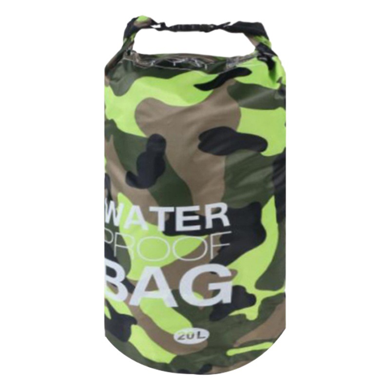 Dry and Wet Separation Swimming Camouflage Waterproof Bag, Beach Clothing Storage Bag, River Rafting Camouflage Waterproof Bucket Bag