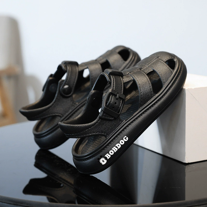 2025 новый стиль мальчик девушка Баотоу сандалии с полым мягким дном детский липучка детское нескользящая водонепроницаемая пляжная обувь