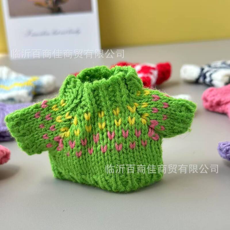 14cm掌门狗拉布布labubu毛衣棉花娃衣小熊衣服缺牙迷你服饰配饰|undefined