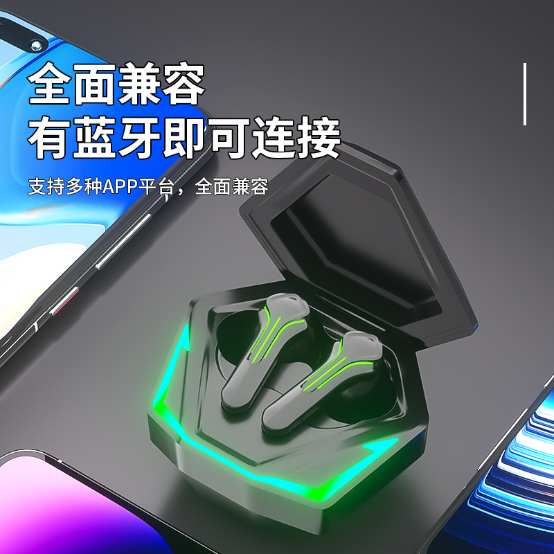 跨境爆款N37蓝牙耳机超长续航低延迟带游戏模式电竞吃鸡游戏耳机