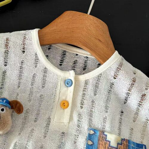 Summer boys set summer version Korean style casual A category children's clothing thin split top mosquito proof pants children's vest