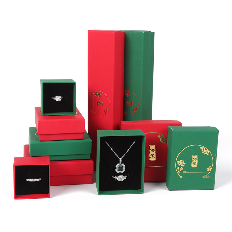 Herencia Tiandi cubierta caja de joyas anillo de papel collar caja de auriculares jade retro pulsera de esmeralda caja de pulseras