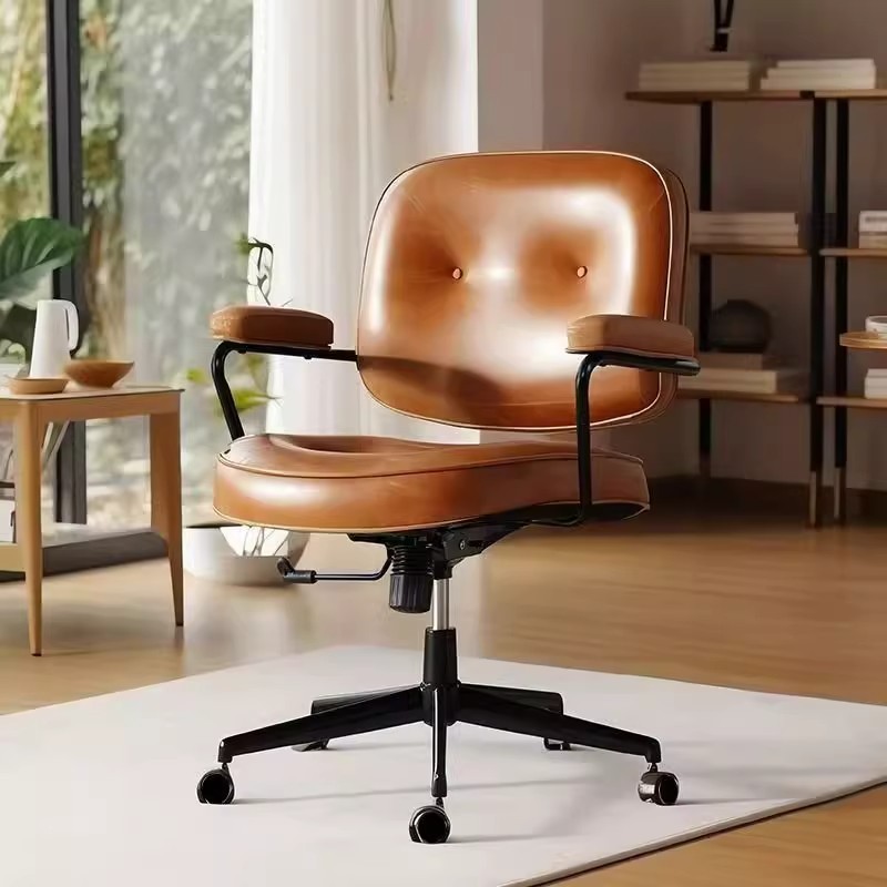 Computer Chair Office Chair Retro Swivel Chair Study Chair Home Sedentary Ergonomic Computer Chair Bedroom Desk Chair