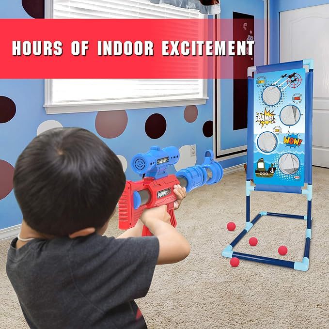 Cross-Border Children's Air-Powered Gun Oversized Target Shooting Toy Boy Parent-Child Interactive Indoor and Outdoor Soft Bullet Gun