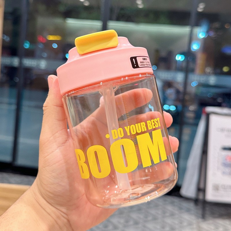 Xinbeidi 7010 taza de agua paja niñas verano gran capacidad estudiante portátil deportes portátil taza de plástico