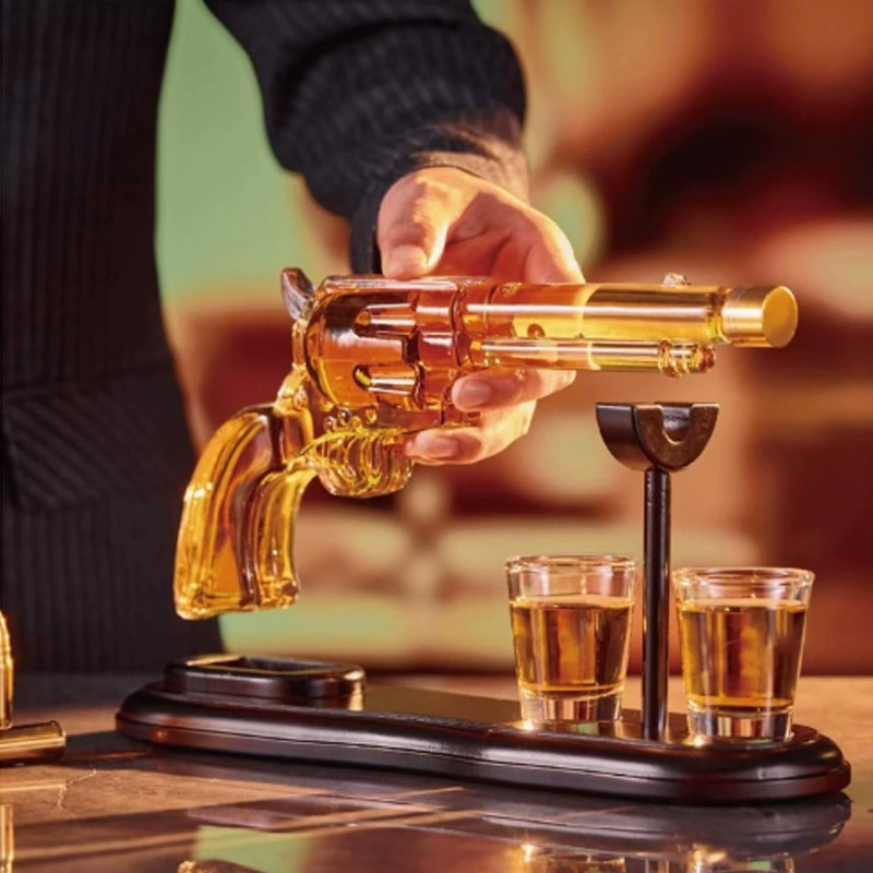 Пистолет с высоким содержанием боросиликатного стекла в форме винной бутылки креативный трезвитель игрушка стеклянная бутылка вина ручной выдувной стекла