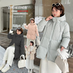 伊诺大码女装保暖百搭90白鸭绒羽绒服2025冬连帽中长款外套343635