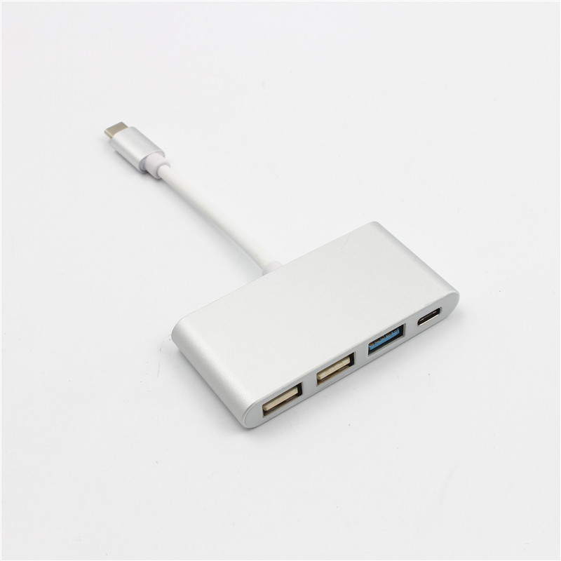 typec轉usb3.0擴展塢四合一拓展塢電腦4口高速分線器集線器pd快充