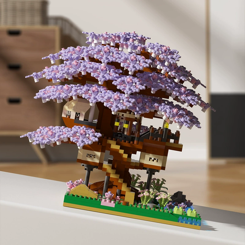 Конструктор Building Set Legо Cherry Blossom Tree, маленькие кирпичики, варианты LED и из акрила, подарок на день рождения