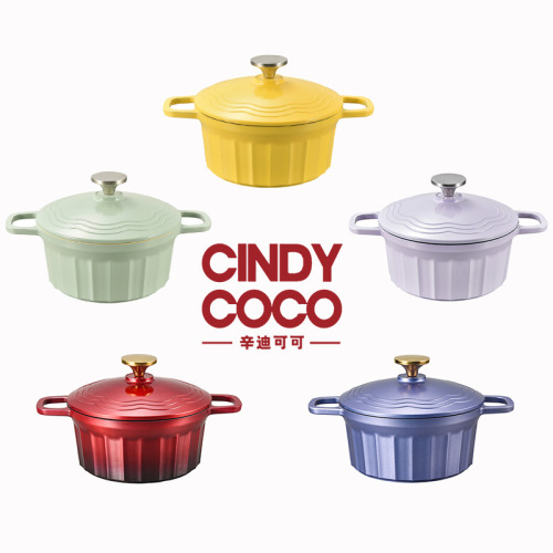 Household double-ear pot enamel pot non-stick pot stew pot Internet celebrity large capacity soup high value stew pot wholesale