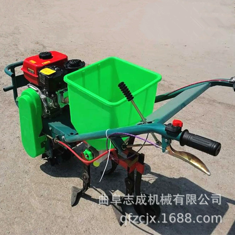 Горячая продажа бензиновой сеялки небольшой двухрядный сеялка сои ручная машина для посева и удобрения