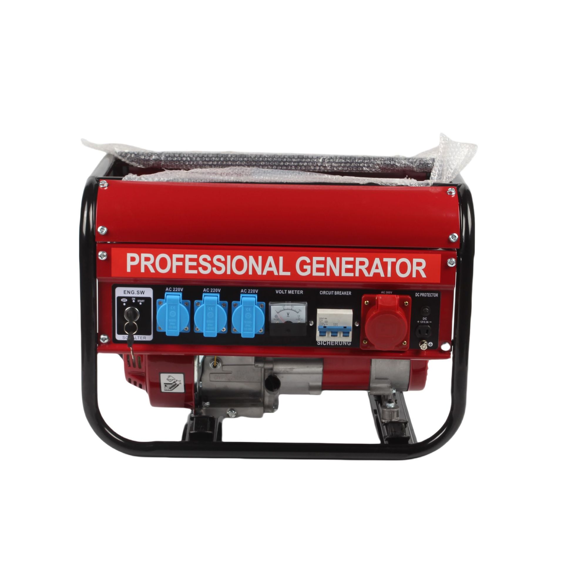 基础款2-5KW三相批发家庭备用工地施工摆摊露营应急汽油发电机