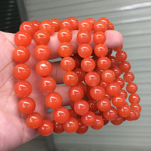 天然南红樱桃红手串红润干净女款单圈手链工厂直播间批发节日礼物