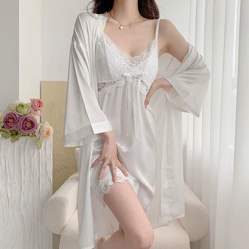 Осенняя шелковая пижама, sexy тонкий комплект, топ с чашечками, юбка, коллекция 2023 года, утягивающий эффект