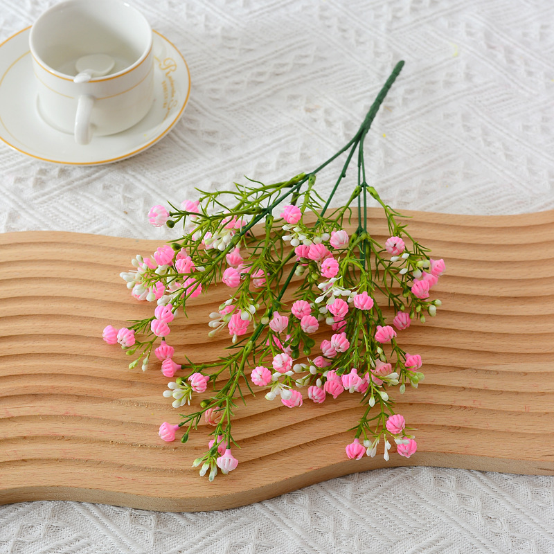 Flor artificial estrellada corazón plástico ramo boda decoración del hotel Planta artificial flor artificial brote flor artificial