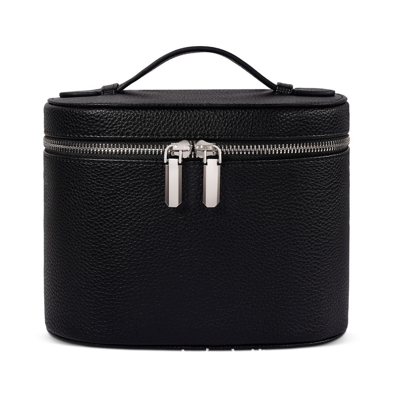 Cross-Border Factory Detachable Pu Leather Cosmetic Bag with Elastic Band Portable Travel Stereo Makeup Tool Storage Bag