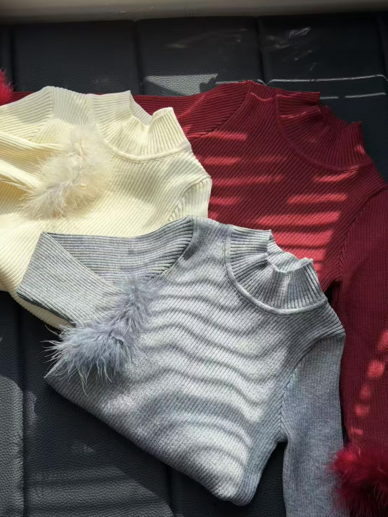 Winter elastic knitted base sweater