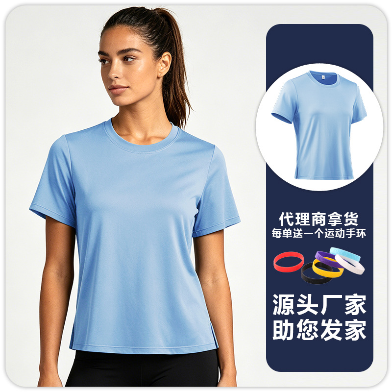 Camiseta Deportiva de Secado Rápido para Mujer F8211, Mezcla de Fibra Química, Transpirable, para Yoga y Gimnasio image 8