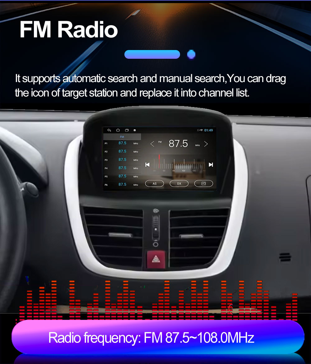Suitable for 7inch Peugeot 207Cc Android Car Gps High-Definition Screen Mp5 Bluetooth Navigation All-In-One Carplay
