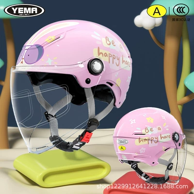 Motosiklet kaskı (dəbilqə) | Helmet - summer-style-happy-bunny-in-blush-pink-clear-long-mirror-anti-fog-patch