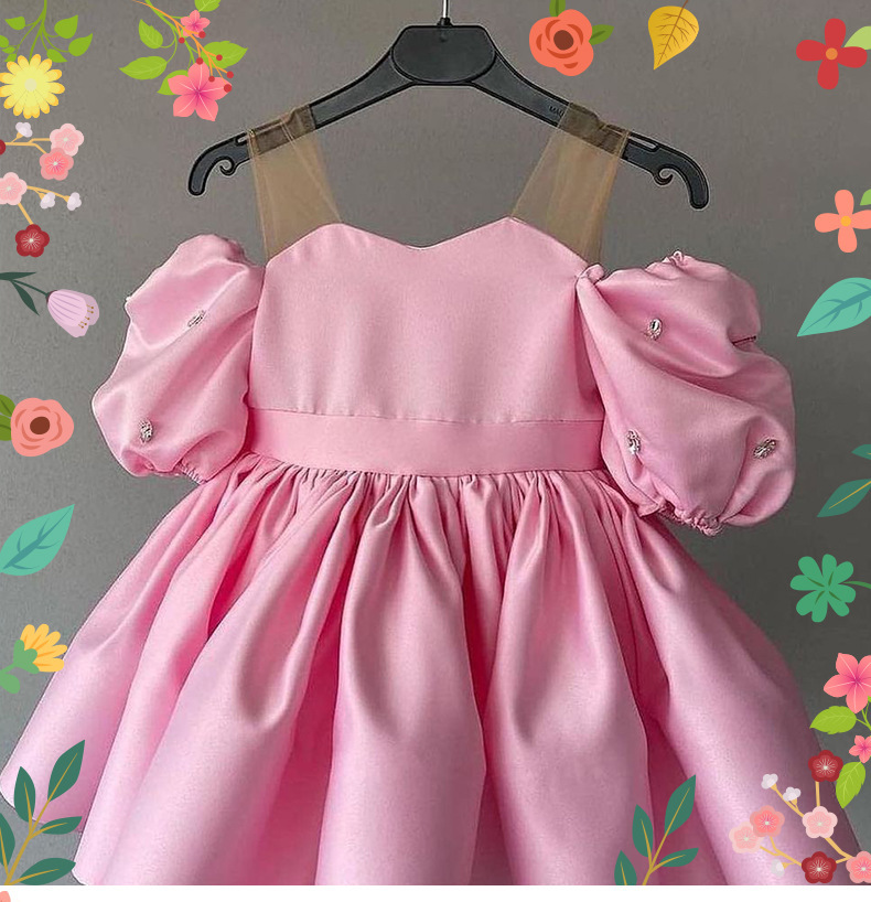 Mädchen Prinzessinnen Kleid Mit Puffärmeln Für Auftritte_voghion.com