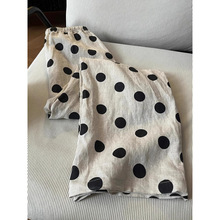 现货夏季薄款波点印花棉麻气球裤女薄款小个子高腰休闲裤阔腿裤女