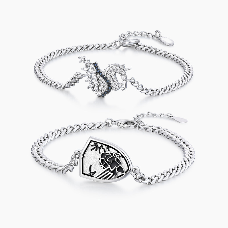 Guardian unicorn couple bracelet fashion high sense niche long-distance love Diamond-embedded pony men and women bracelet for girlfriend