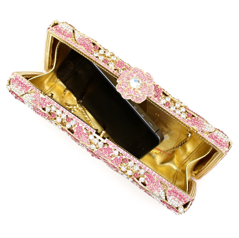 * BL024 AliExpress bolsas de diamante transfronterizas bolsas de cena de cristal de metal con diamantes bolsas de mano para mujeres