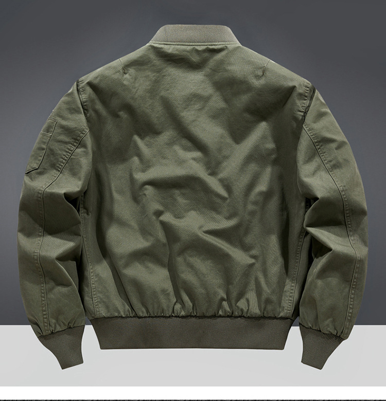 Men's Clothing 2024 new pure cotton pilot jacket men's spring and autumn loose large size men's baseball uniform workwear jacket thin_voghion.com