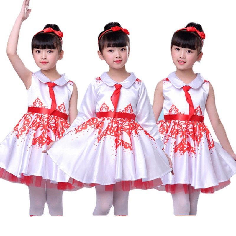 Новый Детский костюм на 1 июня Детский костюм для хора Большой хор начальной и средней школы Читание поэзии Детский костюм для выступления