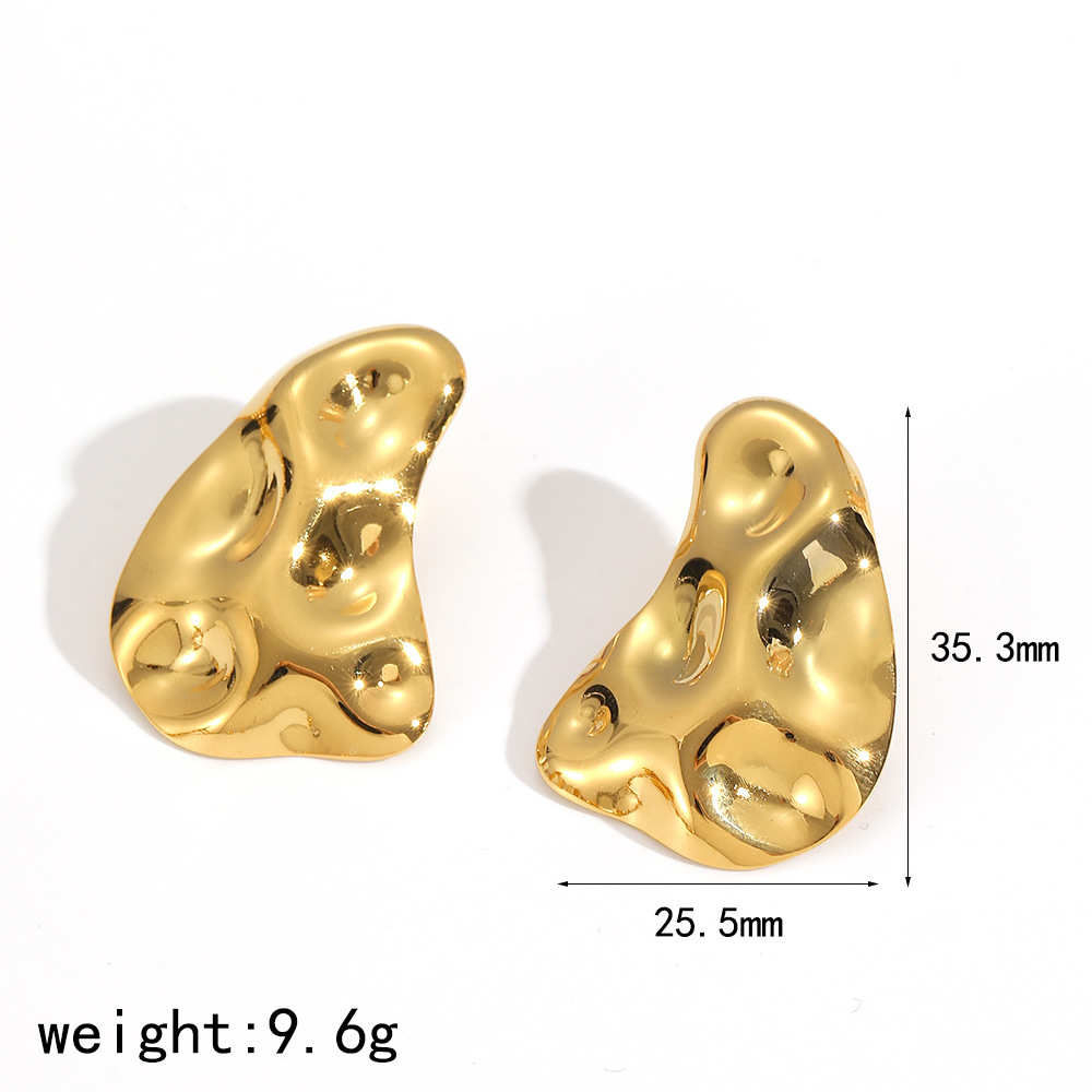 Estilo occidental retro exagerado oro de acero inoxidable mariposa flor pendientes de diseño de gama alta pendientes