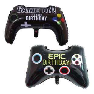 Black game console game handle balloon aluminum film inflatable toy game console balloon 24 position handle party props
