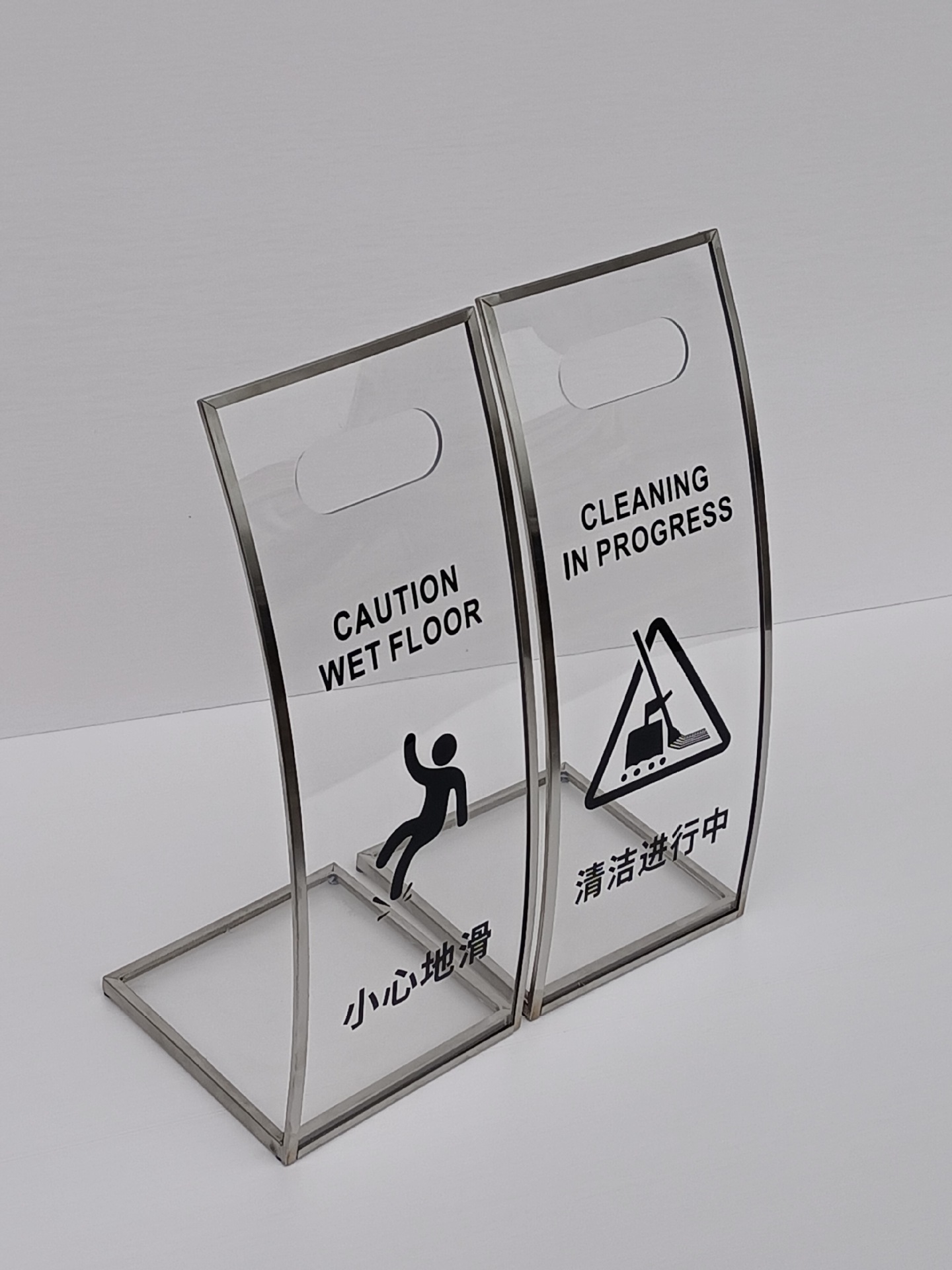 Soporte publicitario de acero inoxidable tipo A