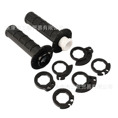 Universal Off-Road Motorcycle Handlebar Cover with Lock Buckle Modification Accessories Self-Locking Throttle Grip Glue Modified Handlebar Glue (Motosiklet ləvazimatları və aksesuarları) - 1-pair-black-with-6-locks