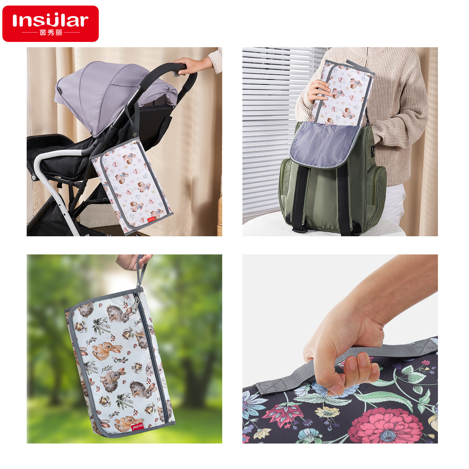 Portable Waterproof Baby Diaper Changing Pad Diaper Bag Multifunctional Baby Diaper Changing Table Maternal and Infant Diaper Supplies